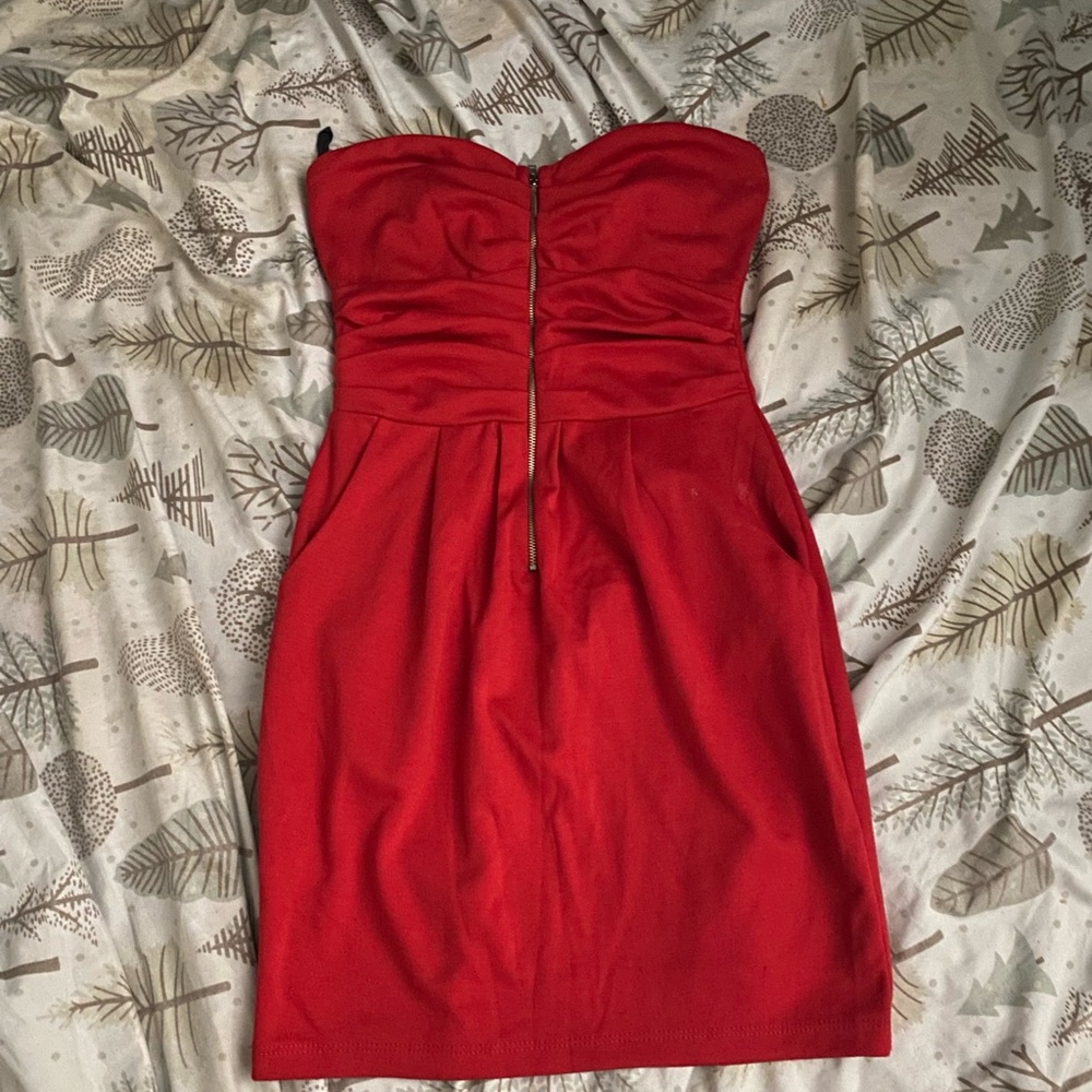Body Central Strapless Red Dress